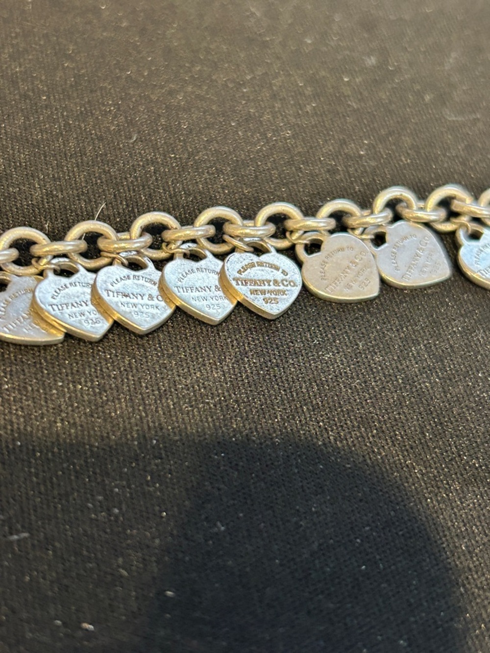Tiffany & Co. Mini Multi Heart Tag Charm Bracelet 7.5” PLEASE READ DESCRIPTION